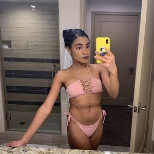 Disruptive youth blush pink bikini set!